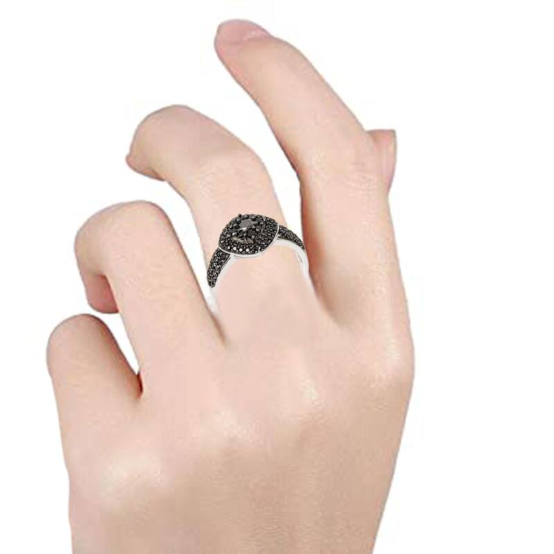 925 Sterling Silver Black Spinel Ring