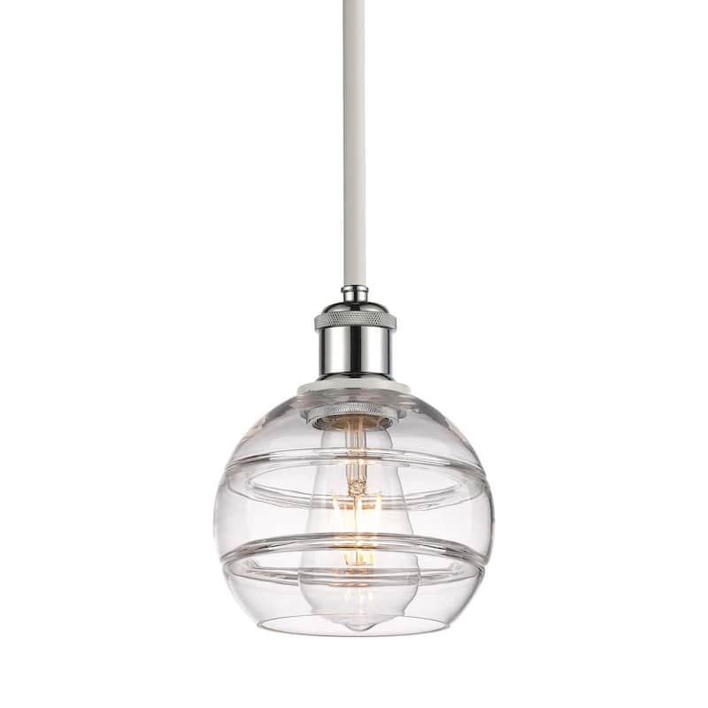 Innovations Lighting 516-1S-8-6 Rochester Pendant Rochester 6" Wide - White Polished Chrome / Clear