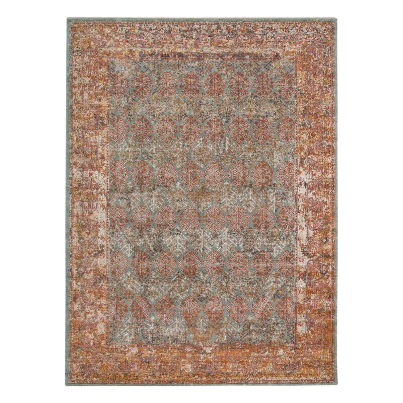 Qadey Power Loomed Southwestern Stain Resistant with Fringe Area Rug By HomeRoots