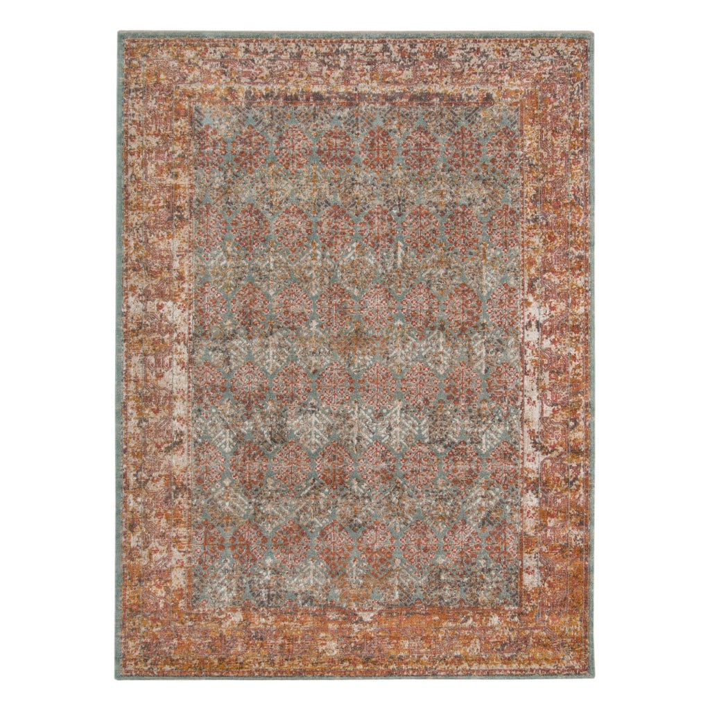 Qadey Power Loomed Southwestern Stain Resistant with Fringe Area Rug By HomeRoots