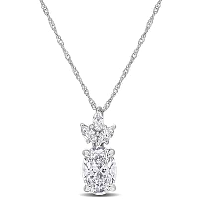 1 2/5ct TW Lab-Grown Diamond Necklace in 14k White Gold