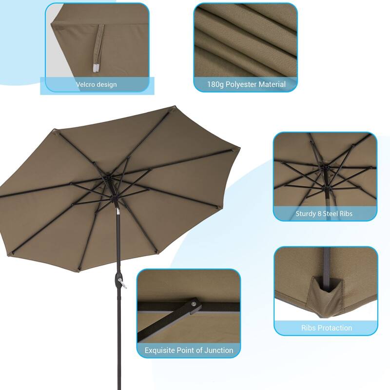 Bonosuki 9ft Patio Umbrella Market Table Umbrella with Tilt and Crank
