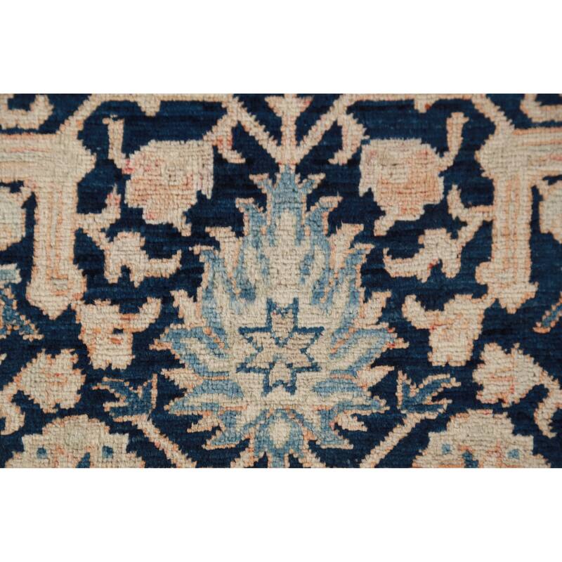 Vegetable Dye Blue Ziegler Oriental Area Rug Hand-Knotted Wool Carpet - 8'1"x 10'1"