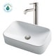 preview thumbnail 22 of 32, Kraus 3-in-1 Set White Rectangle Ceramic Sink, Ramus Faucet w/Drain