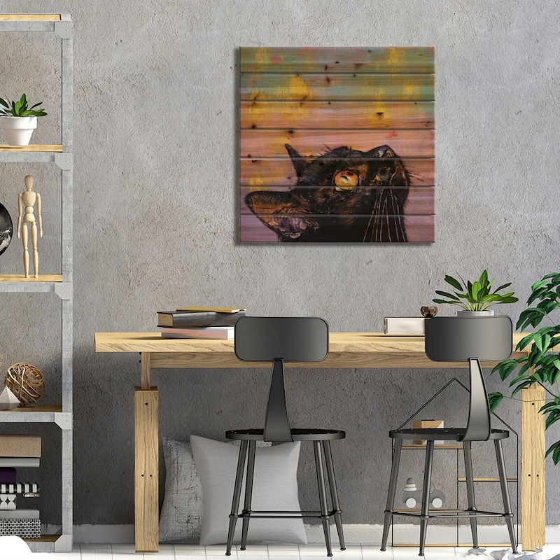 Fixed Gaze Print On Wood by Michael Creese - Multi-Color