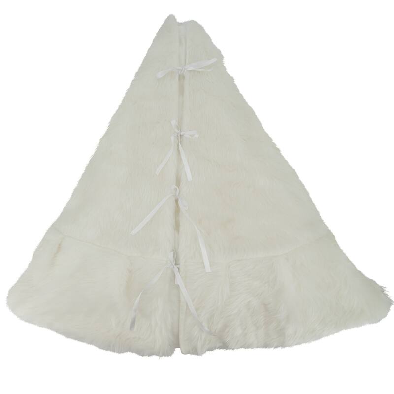 Christmas Tree Skirt With Faux Fur Design