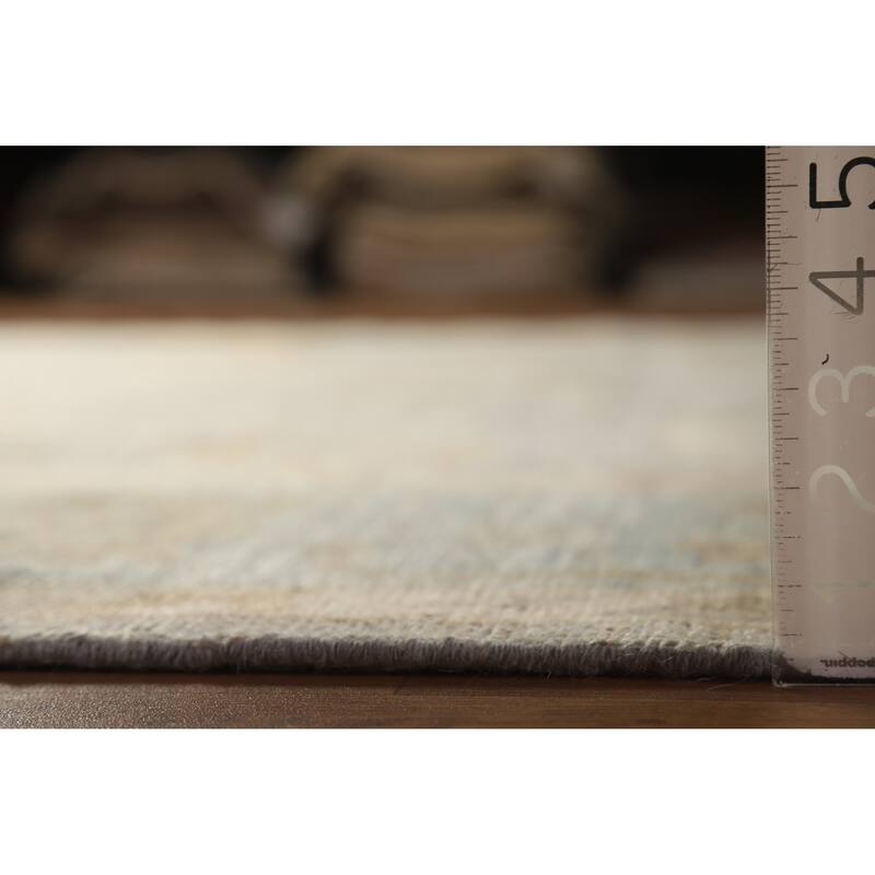 Hand Knotted Oriental 100% Wool Carpet Transitional All-Over Greys & Charcoal Oushak Area Rug - 9' 7'' X 8' 7''