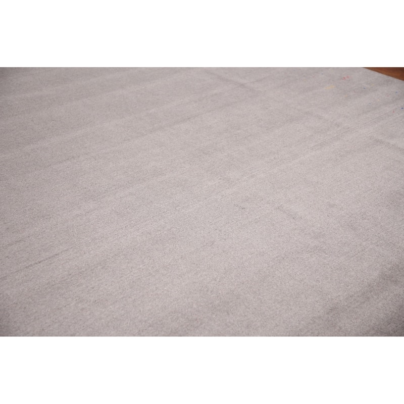 Gray Gabbeh Oriental Area Rug Hand-Knotted Wool Carpet - 9'4" x 12'2"
