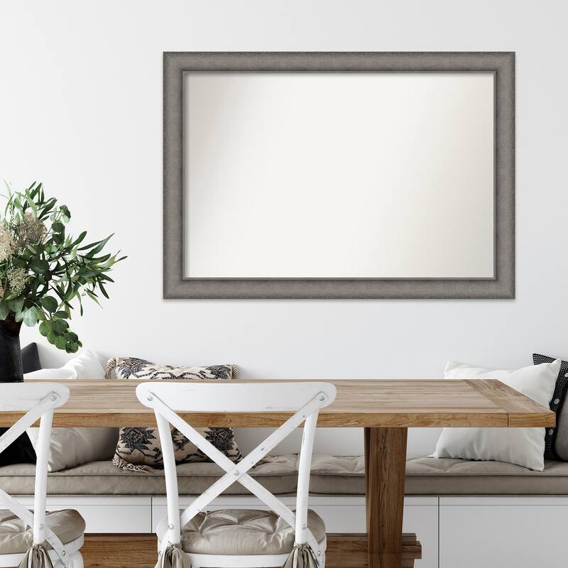 Burnished Concrete Non-Beveled Wood Framed Wall Mirror - Burnished Concrete
