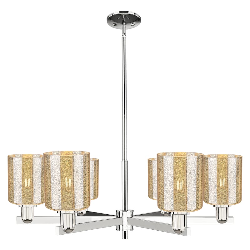 Innovations Lighting Endless Possibilities Arcadia - Cobbleskill - 6 Light 35" Stem Hung Chandelier - Mercury/Polished Nickel