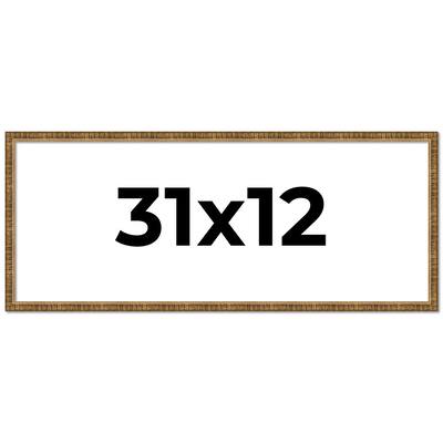 31x12 Frame Gold Solid Wood Picture Frame - Complete Modern Photo