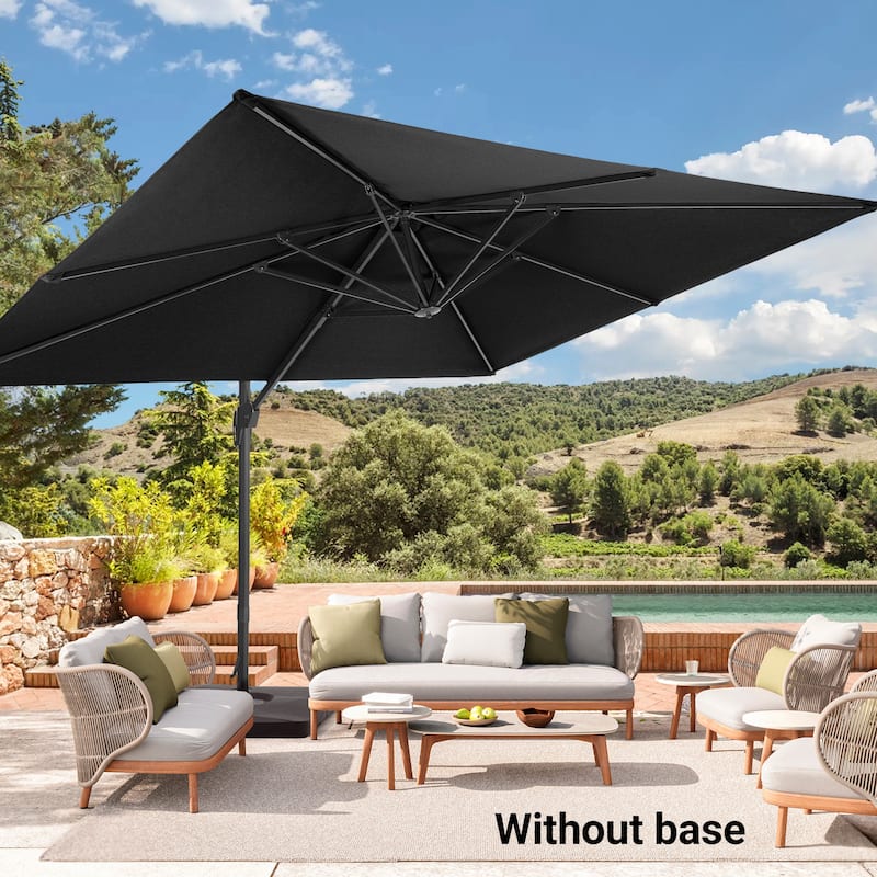 BONOSUKI Outdoor 11.5x9FT Cantilever Patio Umbrella with 360 Rotation - Black