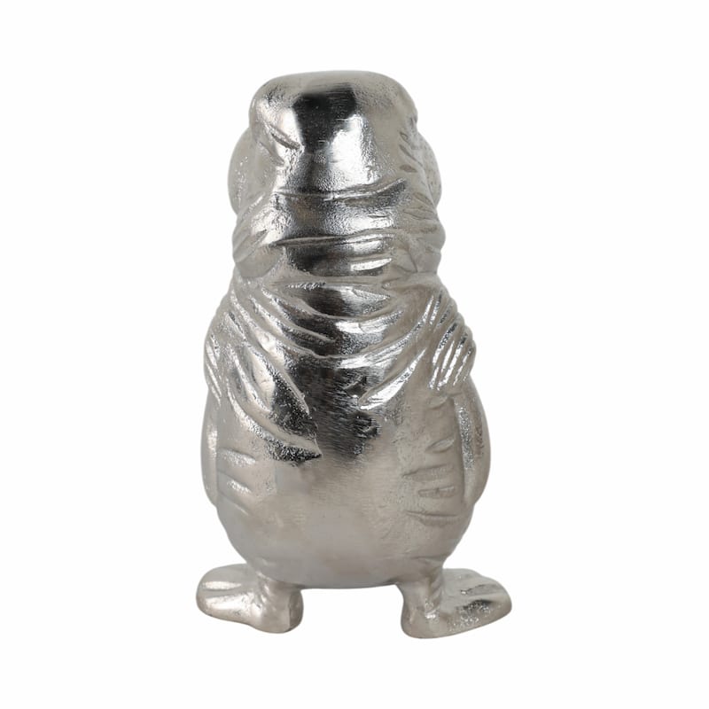 Metal Aluminum Figurine with Coastal Walrus Design - 9" Silver - 4.5" x 5" x 9"