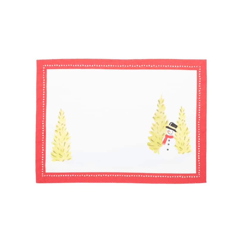 Winter Snowman Printed Placemat Set of 6 - Set of 6