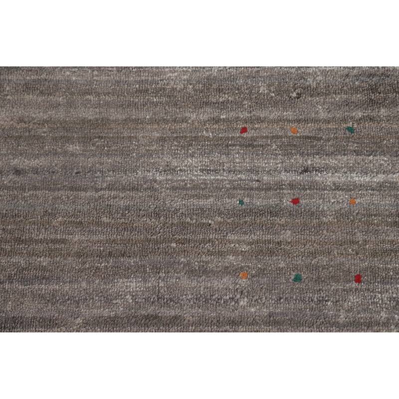 Hand Knotted Oriental 100% Wool Carpet Tribal Tribal Greys & Charcoal Gabbeh Area Rug - 11' 4'' X 8' 11''