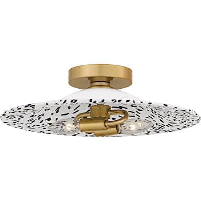 Indigo 2-Light Light Gold Flush Mount