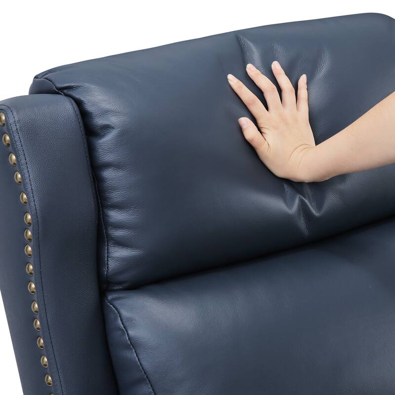 Modern Genuine Leather Recliner Chair Push Back Adjustable Recliner with Comfortable Arms