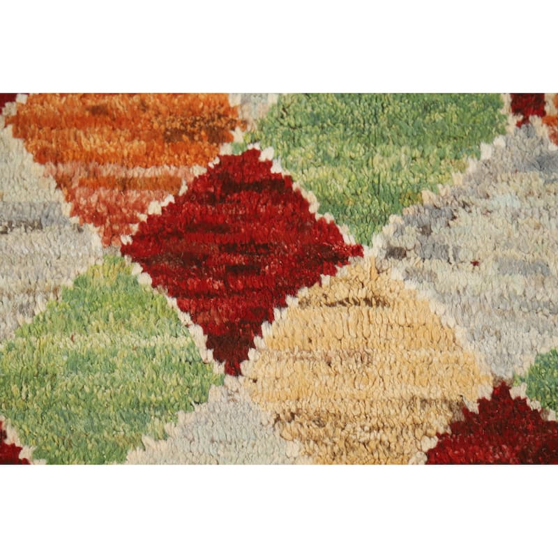 Trellis Geometric Moroccan Rug Hand-Knotted Wool Carpet - 5'1" x 6'5"