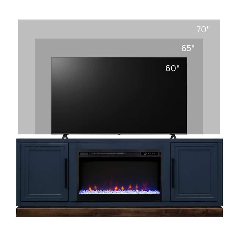 Bridgevine Home Nora 64 inch Fireplace TV Stand, for TVs up to 85 inches, Two-Tone Finish