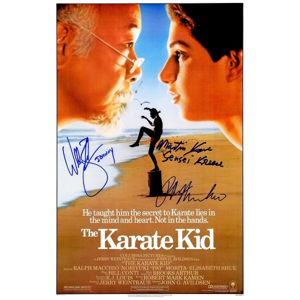 Ralph Macchio William Zabka Martin Kove Cast The Karate Kid 11x17 Movie Poster wJohnny Sensei Kree