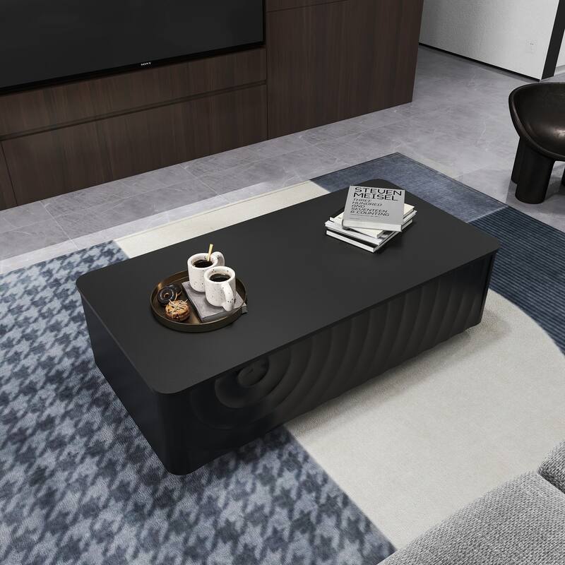 47" Rectangle Coffee Table With Storage Classic Square Spiral Grain Coffee Tables For Living Room Coffee Table With 2 Drawers