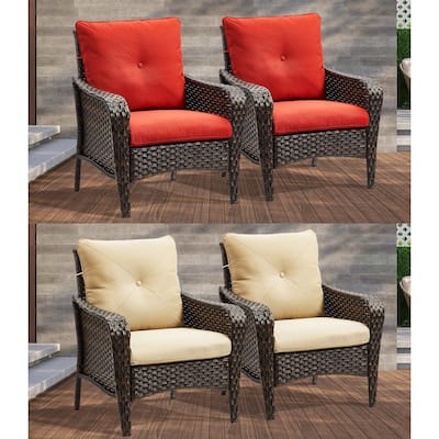Gymojoy Outdoor Patio Chair with Deep Seating and Cushion (set of 2)