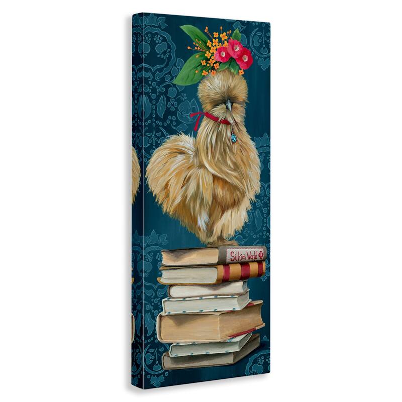Stupell Farmhouse Chicken on Bookstack Canvas Wall Art Design By Heather Gauthier