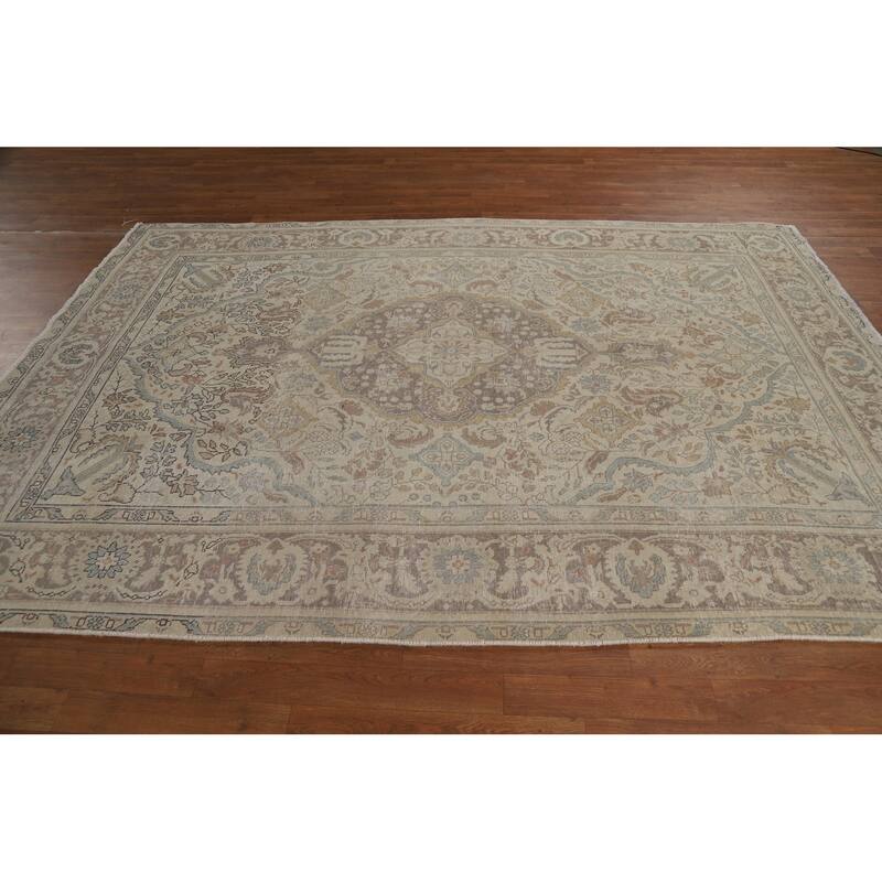 Tabriz Persian Area Rug Hand-Knotted Traditional Wool Carpet - 6'5"x 9'1"
