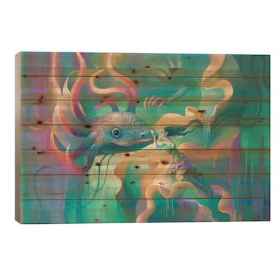 Neodragon Print On Wood by Eva Gamayun - Multi-Color