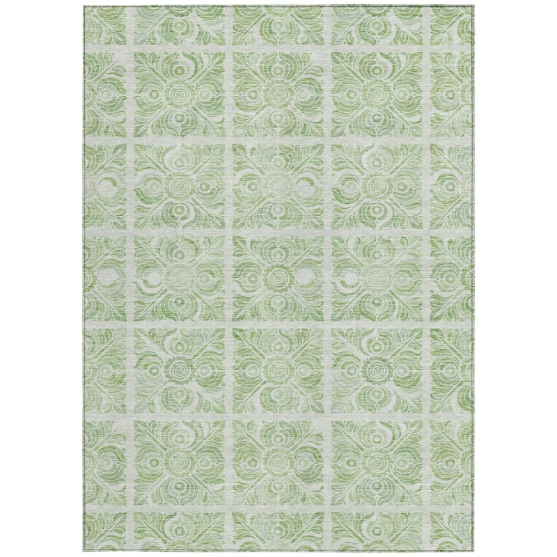 HomeRoots Medallion Transitional Rectangle Outdoor Rug