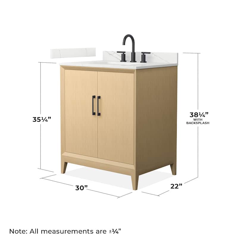 Wyndham Collection WCH7575-30S-QTZ-US3MXX Janna 30" Free Standing