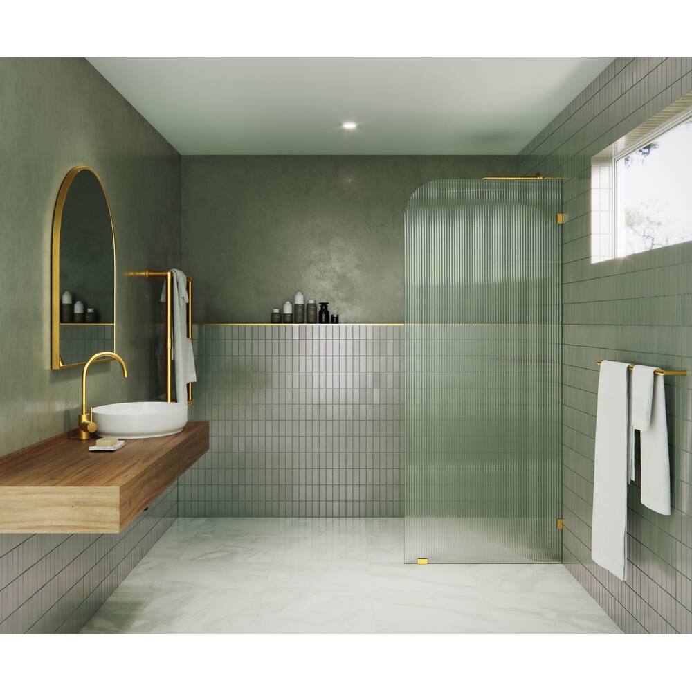 Glass Warehouse FL-RAD-32-R Aurora 78" High x 32" Wide Shower Screen
