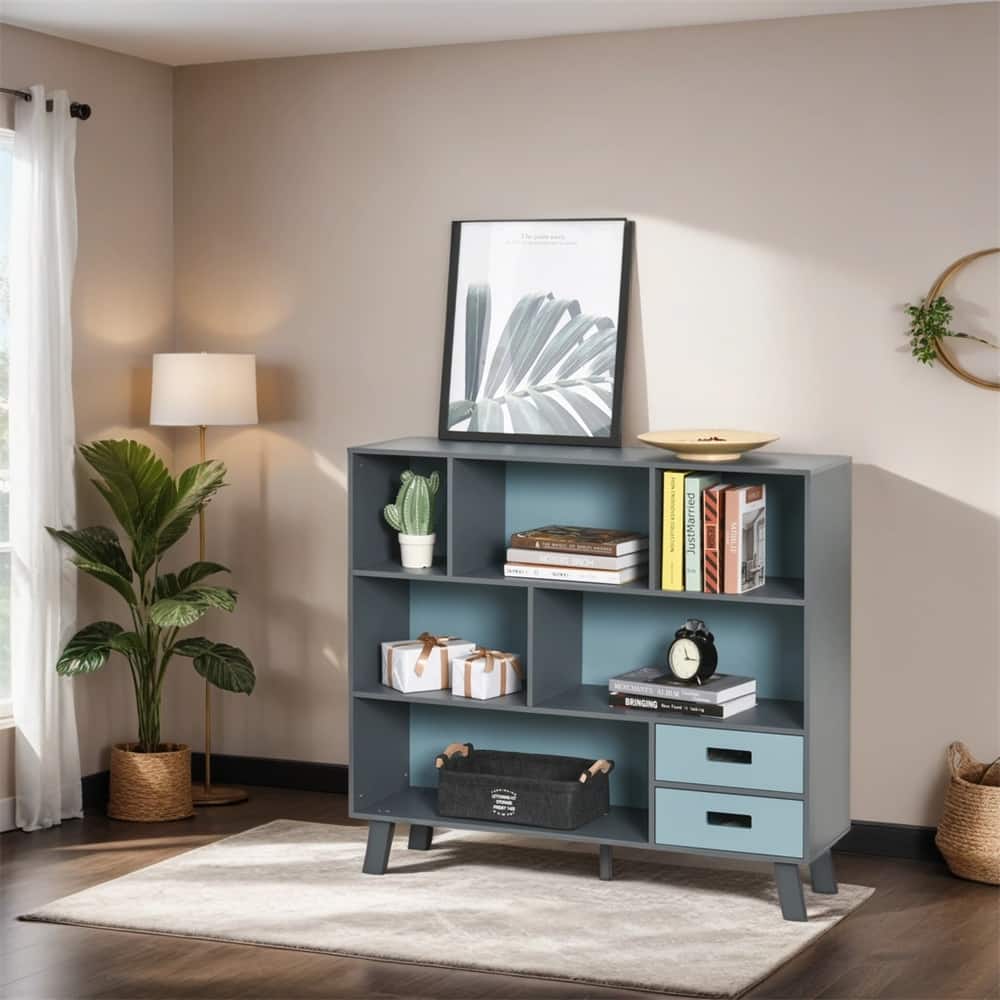 3-Tier Child Bookcase Open Shelves Cabinet Floor Standing Cube Storage