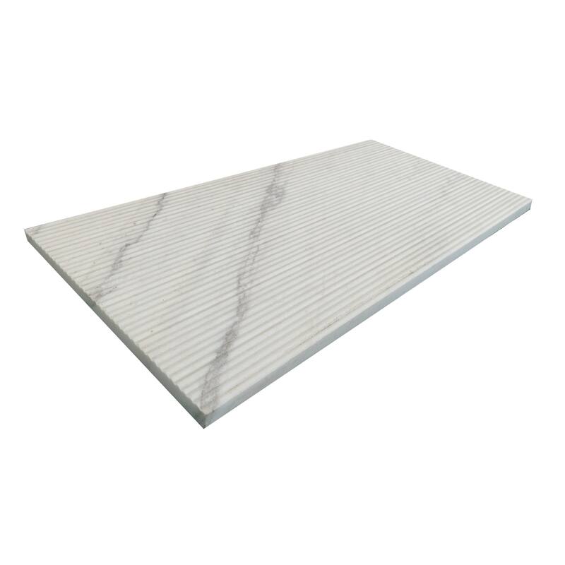 12"×24" Natural 3D Fluted Marble Tile with OL Textured Finished for Wall, 1 Box 4 PCS
