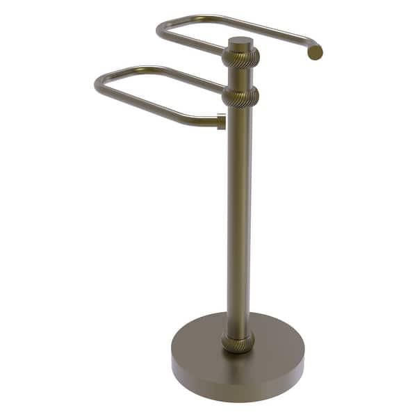 Allied Brass Free Standing Two Arm Guest Towel Holder in Polished Brass Allied Brass Free Standing Two Arm Guest Towel Holder in Polished Brass