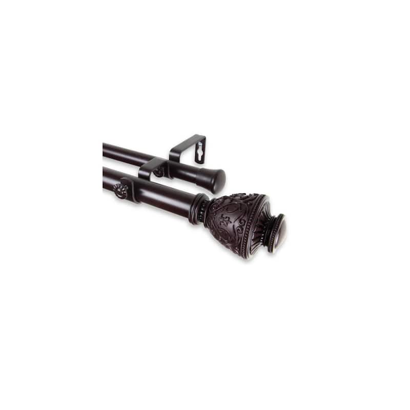 Baroque Curtain Rod - 66-120 Inch Adjustable Rod Set - Decorative Drapery Hardware for Living Room, Bedroom - M
