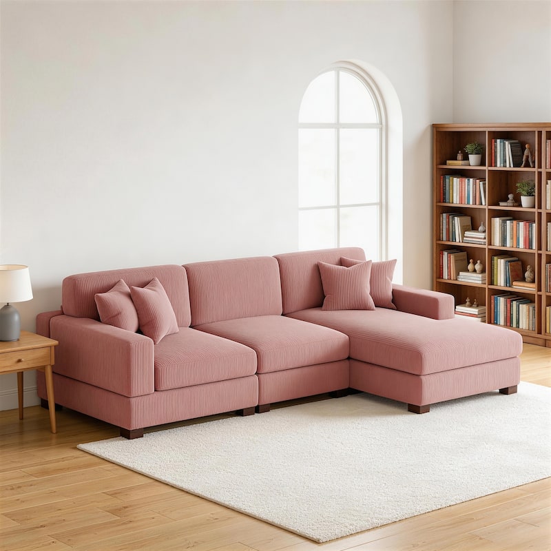 Oversized L-shaped Modular Sectional Sofa with Chaise Lounge