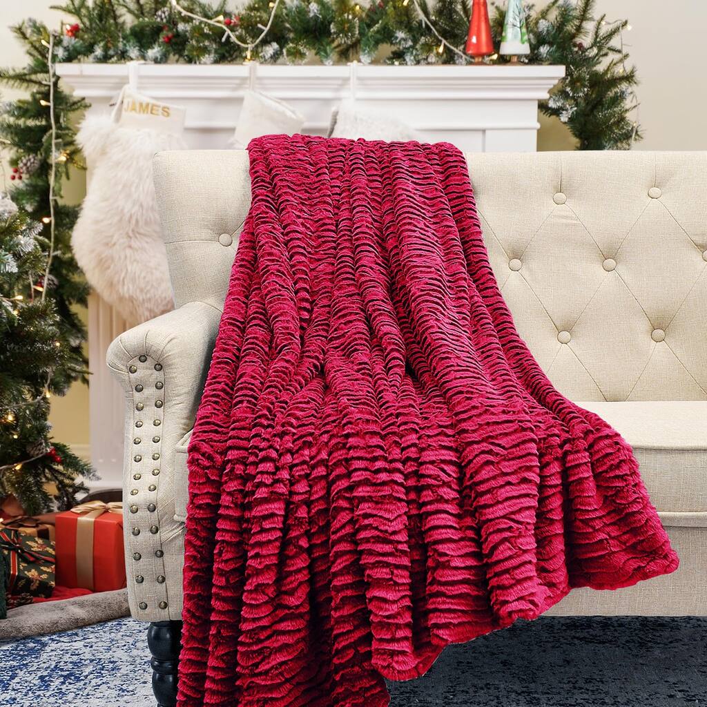 Oversized Air Brushed FauxFur Throw