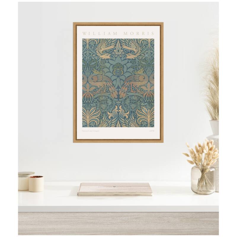 Kate and Laurel Sylvie Poster William Morris Peacock and Dragon 1878 Framed Canvas by The Art Institute of Chicago