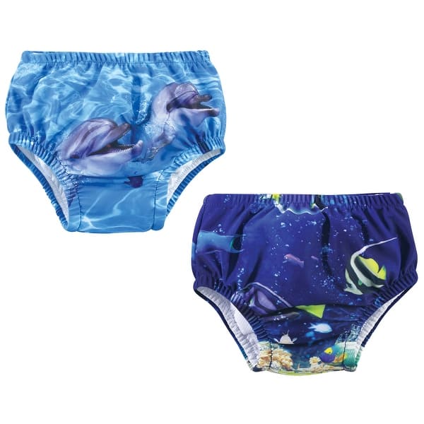 slide 1 of 1, Hudson Baby Toddler Unisex Swim Diapers, Coral Reef Dolphin 4T - Coral Reef Dolphin