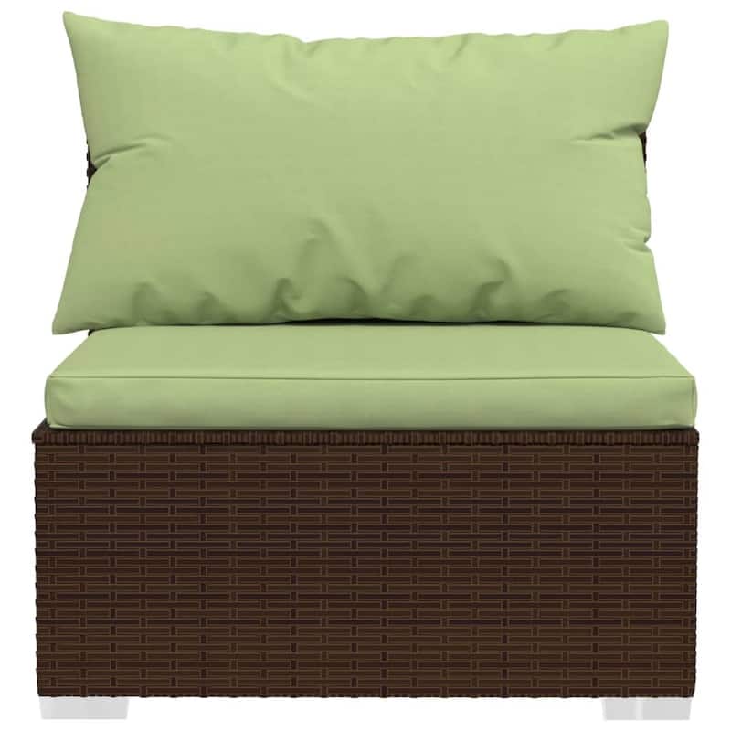 vidaXL Patio Lounge Set Outdoor Sectional Sofa Set Table Garden Poly Rattan