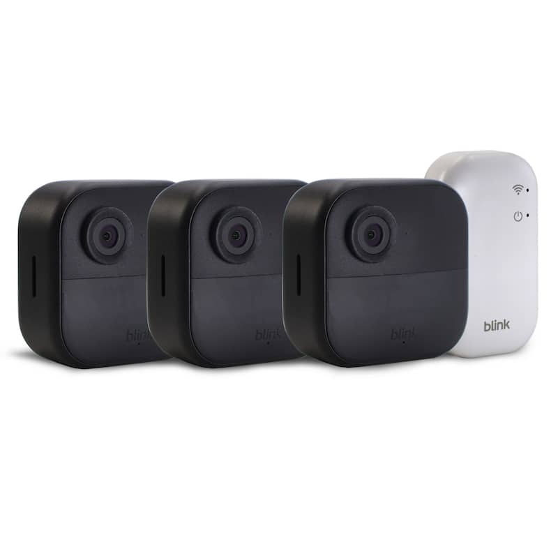Blink Outdoor 4 (newest model) Wireless Smart Security Camera - Sync Module Core Included (3 Cameras) - Black - Black