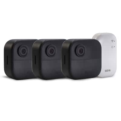 Blink Outdoor 4 (newest model) Wireless Smart Security Camera - Sync Module Core Included (3 Cameras) - Black