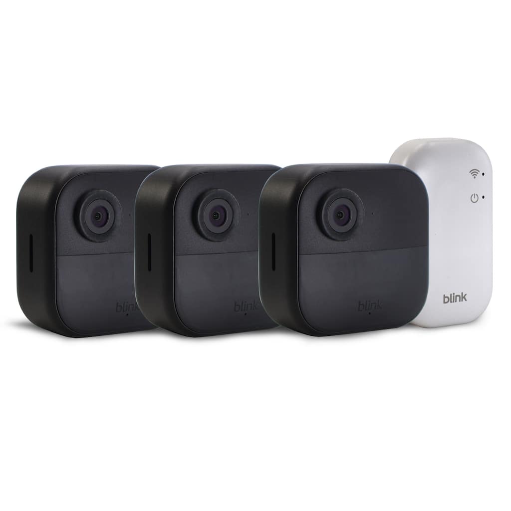 Blink Outdoor 4 (newest model) Wireless Smart Security Camera - Sync Module Core Included (3 Cameras) - Black