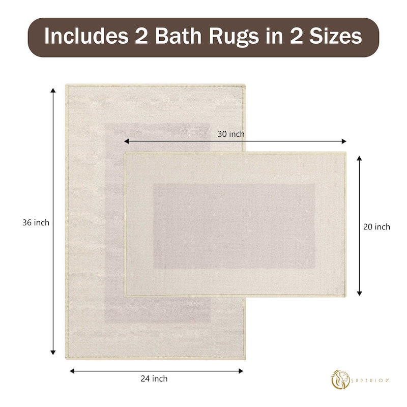Plush Washable Non-Slip Backing 2 Piece Kitchen Rug Set by Superior