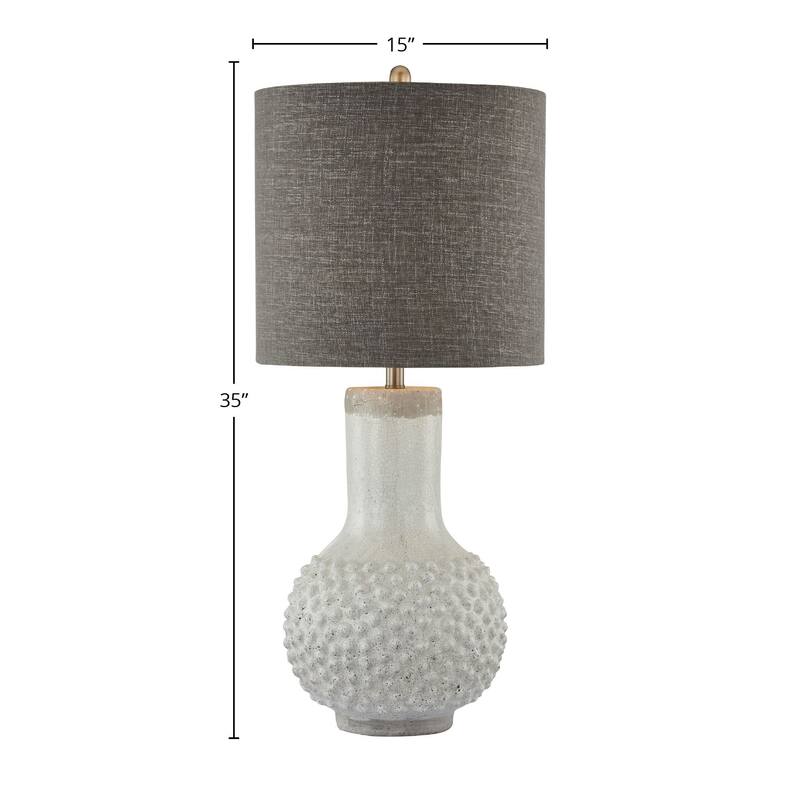 Downing 35" Table Lamp with Linen Shade, White