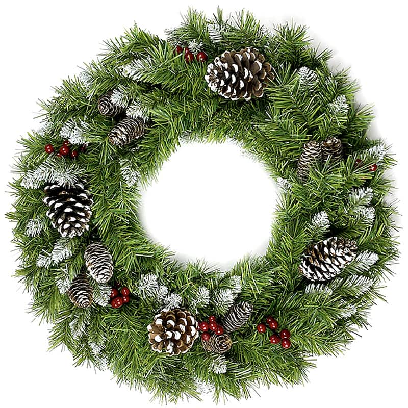 Pre-lit Xmas Tree Artificial Christmas 4-Piece Set in Green