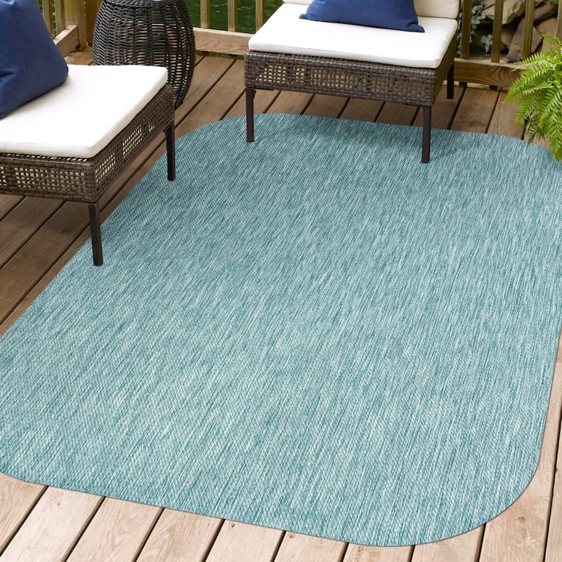 JONATHAN Y Miles Modern Minimalist Radius Corner Solid Indoor/Outdoor Shaped Area Rug