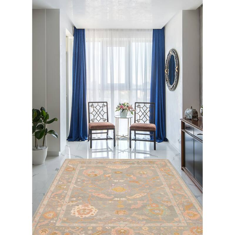 ECARPETGALLERY Hand-knotted Modern Oushak Teal Wool Rug - 7'11 x 10'1
