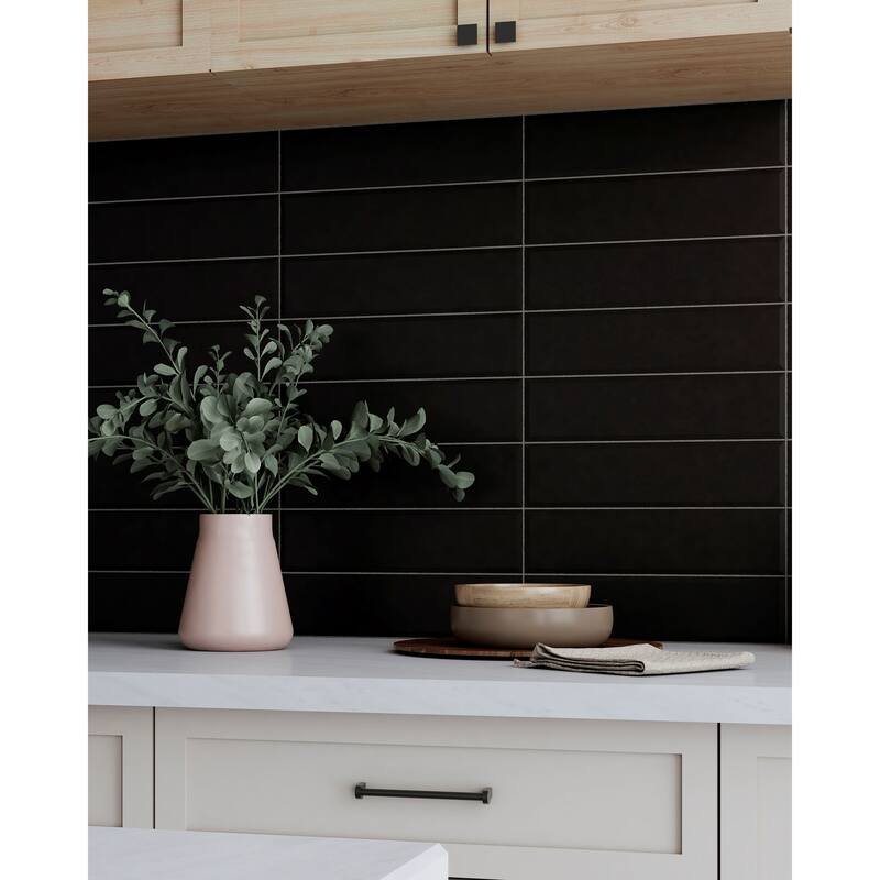 Facet 3 in. x 12 in. Glazed Ceramic Subway Wall Tile
